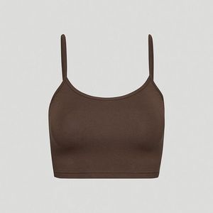 NWT Aritzia Tna Chill Karelis Tank Rich Mocha Brown Crop Top Small